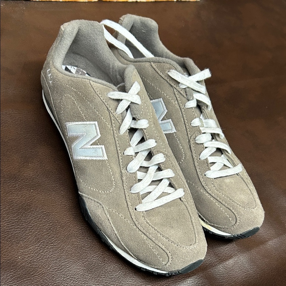 New Balance Women’s Taupe and White Sneakers